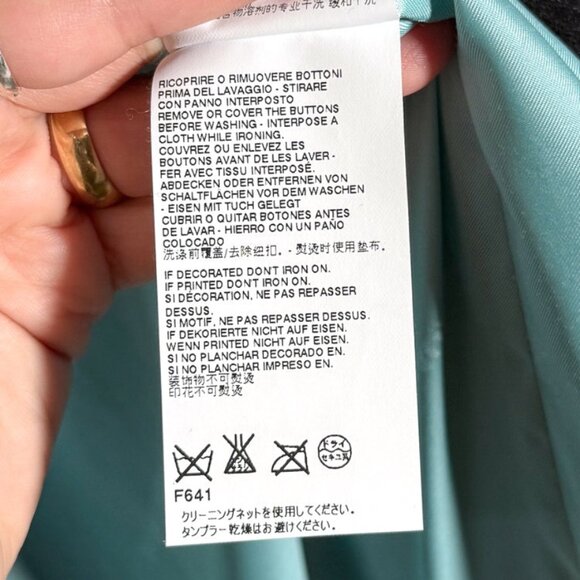 Dsquared2 Georgina Black Bonded Wool Crystal Buttons Coat - Picture 11 of 12